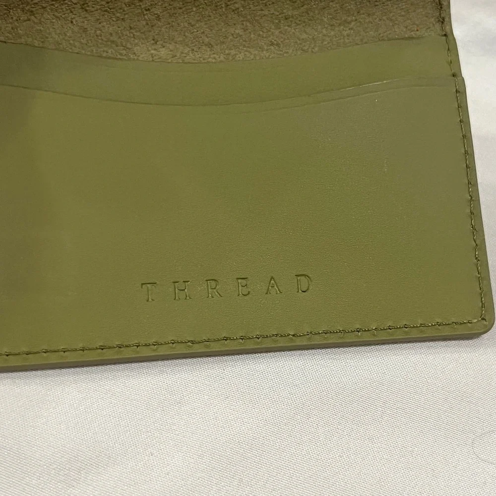 Thread Scout Bifold Wallet Olive‎ Green Checkerboard Pattern